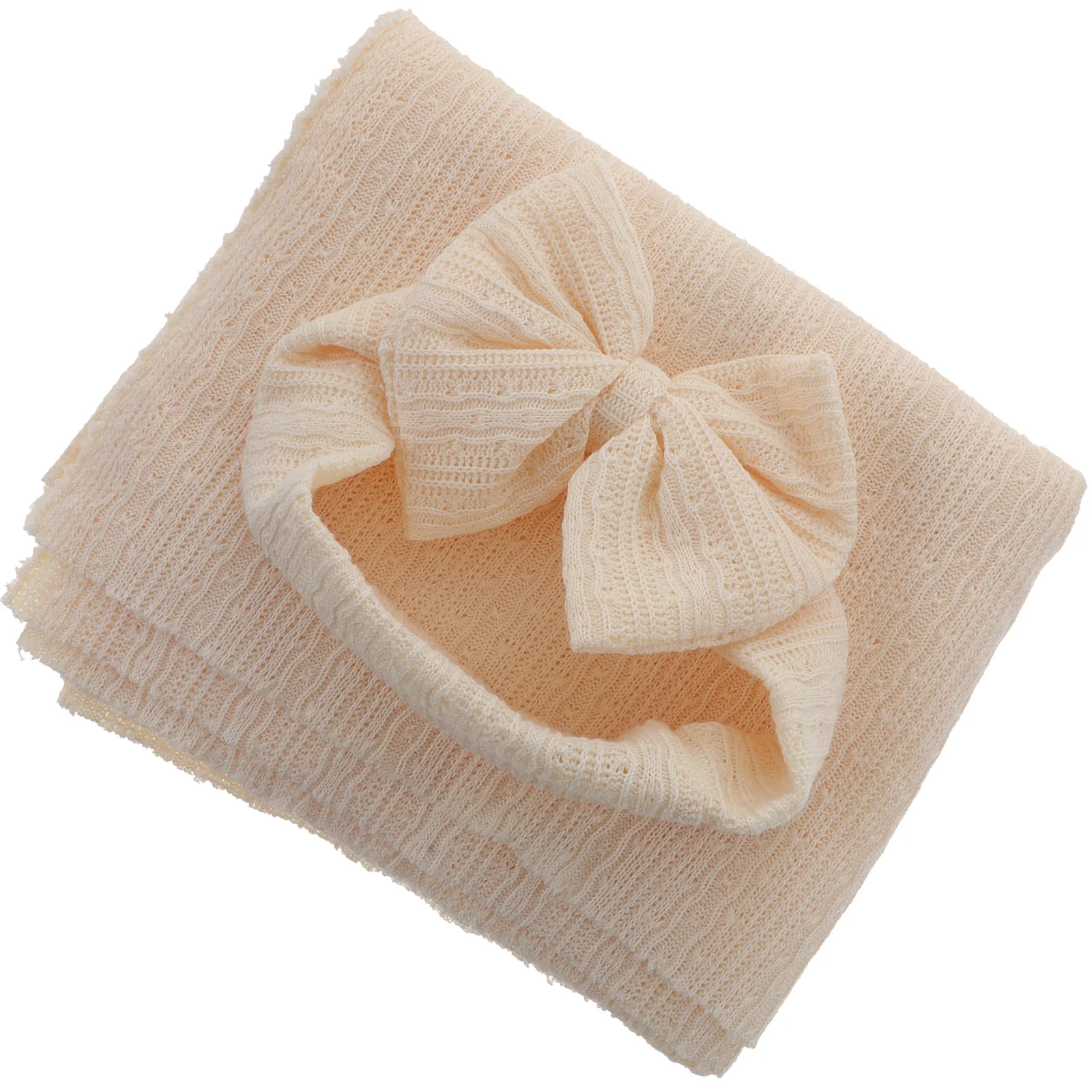 

1 Set Baby Swaddle Blanket Headband Set Newborn Receiving Wrap Stretchy Blankets Infant Swaddle Nursing Gift Washing Reusable