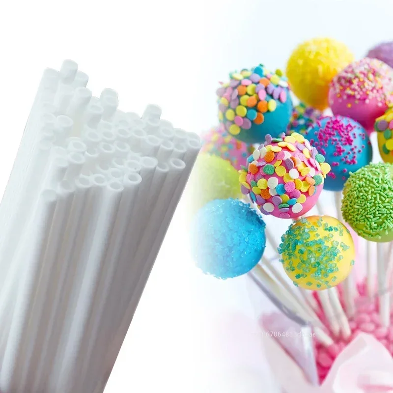 100Pc Plastic Lollipop Stick Safe White DIY Baking Accessories Mold Cake Chocolate Sugar Candy Lollypop Baking Tools Accessories