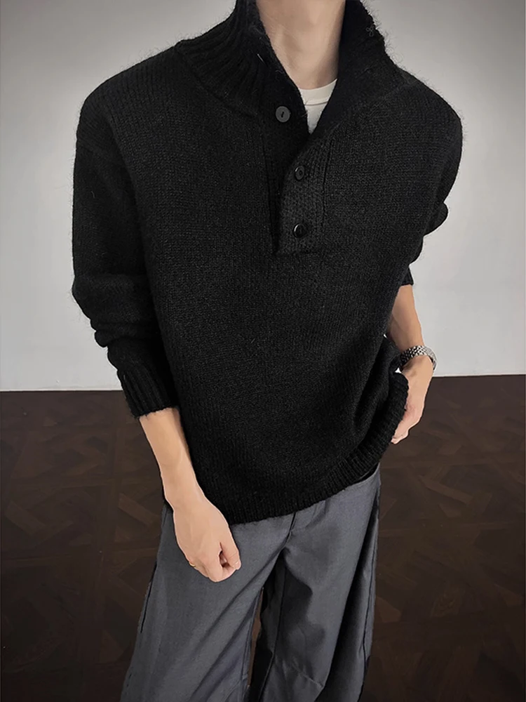 

Cleanfit Bla Knitted f High Ne Sweater Men's Autumn Old Money Sle Knitwear Jaet 900g Heavy Du Top