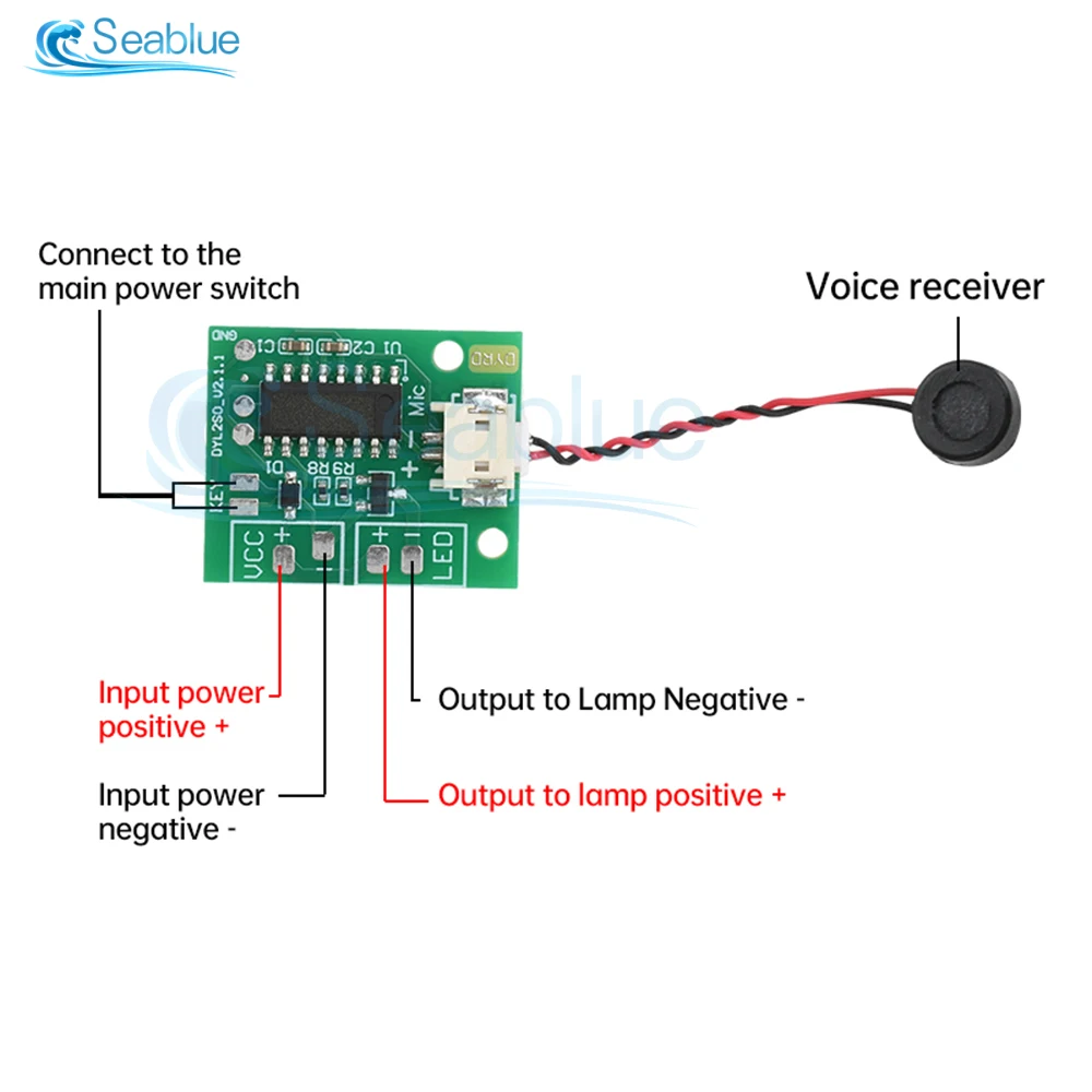 3.7-5V AI Offline Voice Switch Control Board Small Night Light Sound Control Circuit Driver Board Controls Monochrome LED Light