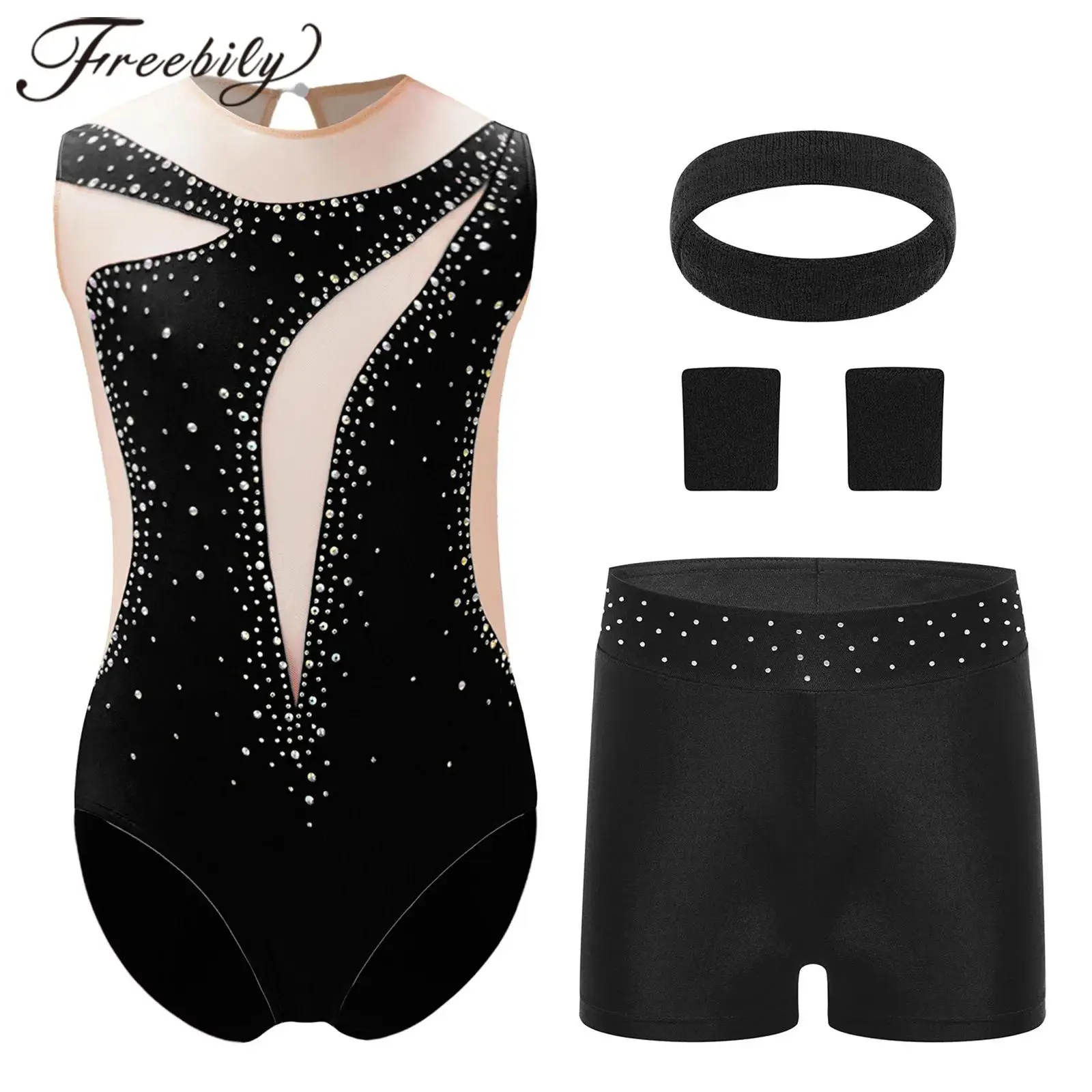 

Girls Rhythmic Gymnastics Bodysuit Leotards Childs Figure Skating Dance Costume Kids Ballet Dance Leotard Jumpsuit Dancewear