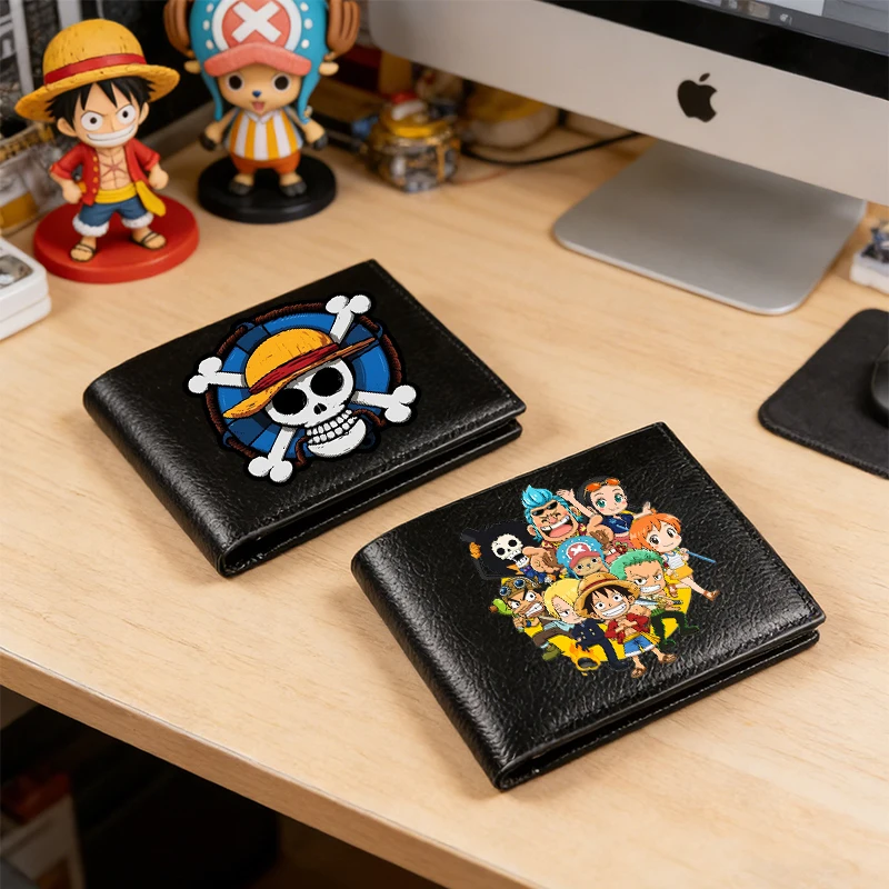 

Ones Piece Pu Men's Short Wallet Anime Zoro-Luffy-Cute Leather Coin Credit ID Card Billfold Foldable Storage Purse Busine Wallet