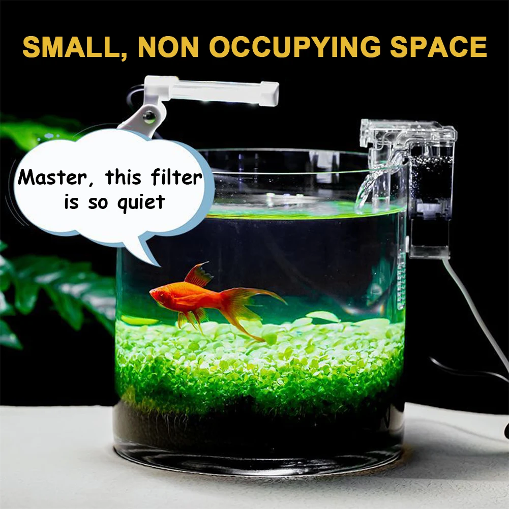 Mini Filter USB Power Interface Small Fish Tank Hanging Filter 2.5W Waterfall Filtration System for Small Aquarium Fish Tank