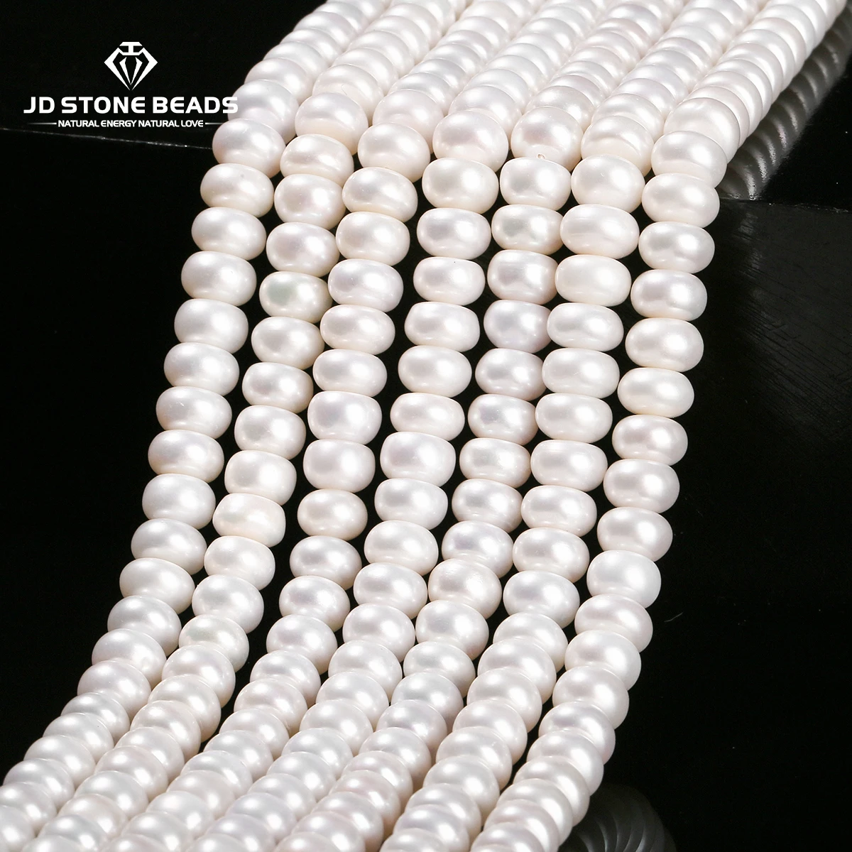 

Natural White Freshwater Pearl Flat Round Shape Beads Loose Spacer for Jewelry Making DIY Necklace Bracelet Accessory 15" Inch