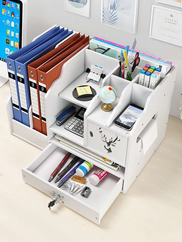صندوق منظم مكتب كبير، حامل تخزين من Der Supply، صينية أقلام، منظم مستندات متنوع، تصميم Ra Simptic