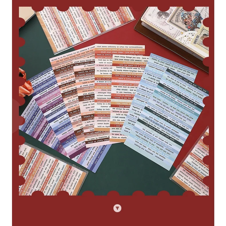 Card Lover 8 Sheets [Small Talk Series] Vintage Journal Stickers Washi Paper Sticker Paper Scrapbooking Material Scrapbook Kit