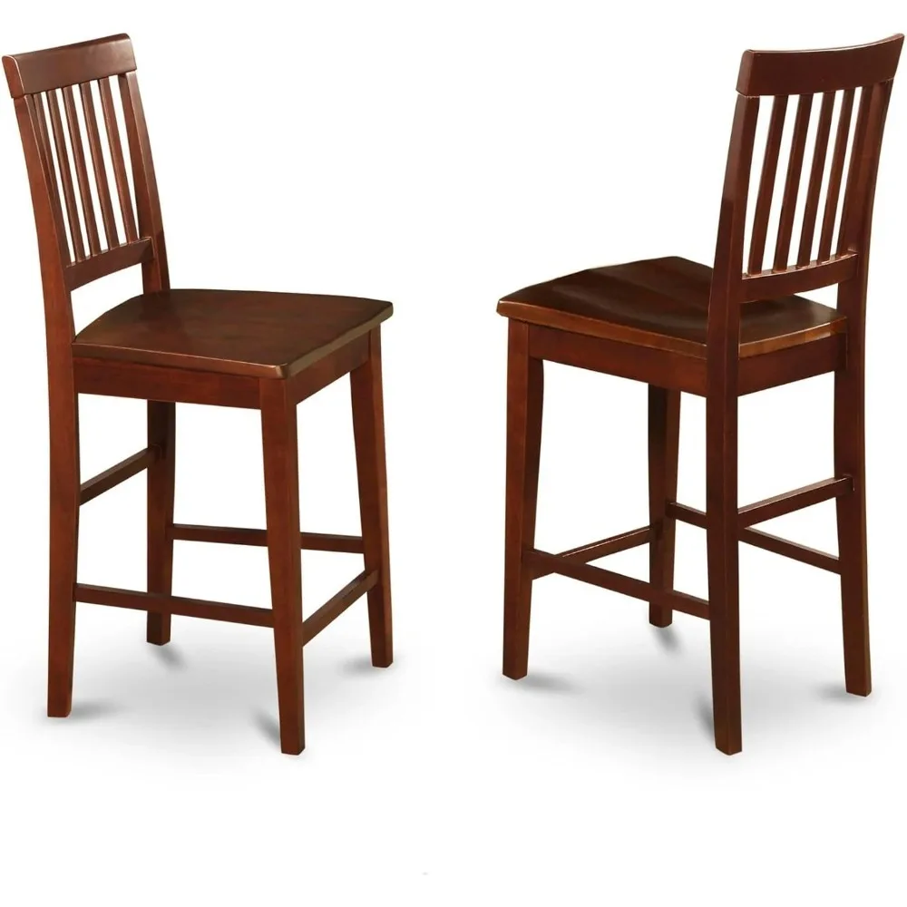 

East West Furniture Vns-mah-w Vernon Modern Counter Stool - Pub Height Wooden Chairs, Set Of 2