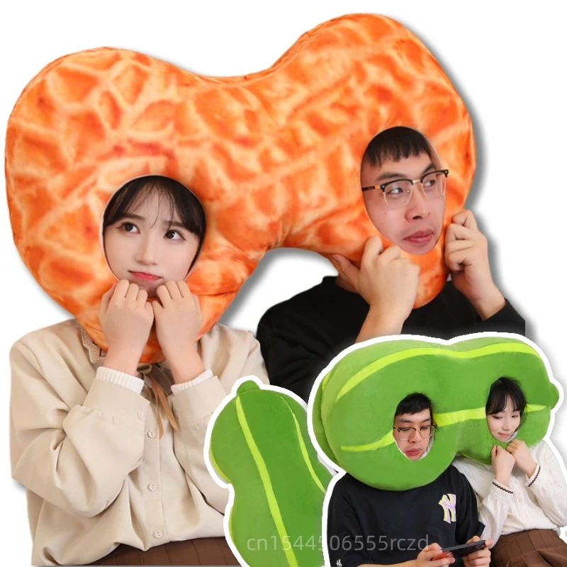 Creative Simulation Food Peanut Cucumber Plush Headgear Pillow Single And Double Plush Headgear Pillow As Gift For Best Friend