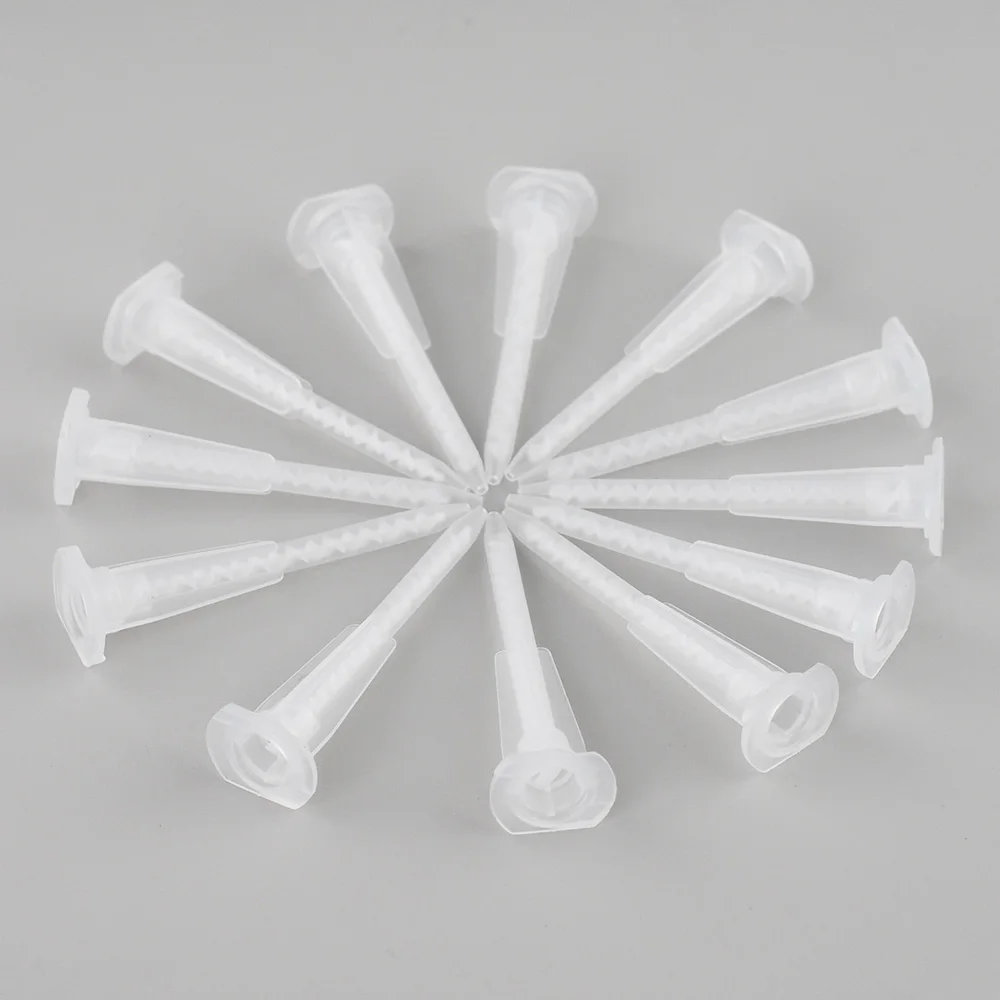 Jeringa de cartucho de pistola epoxi 1:1 AB, mezclador estático de resina de piezas, boquillas de mezcla de 20 piezas para Duo Pack epoxis, 10 piezas, 50ml