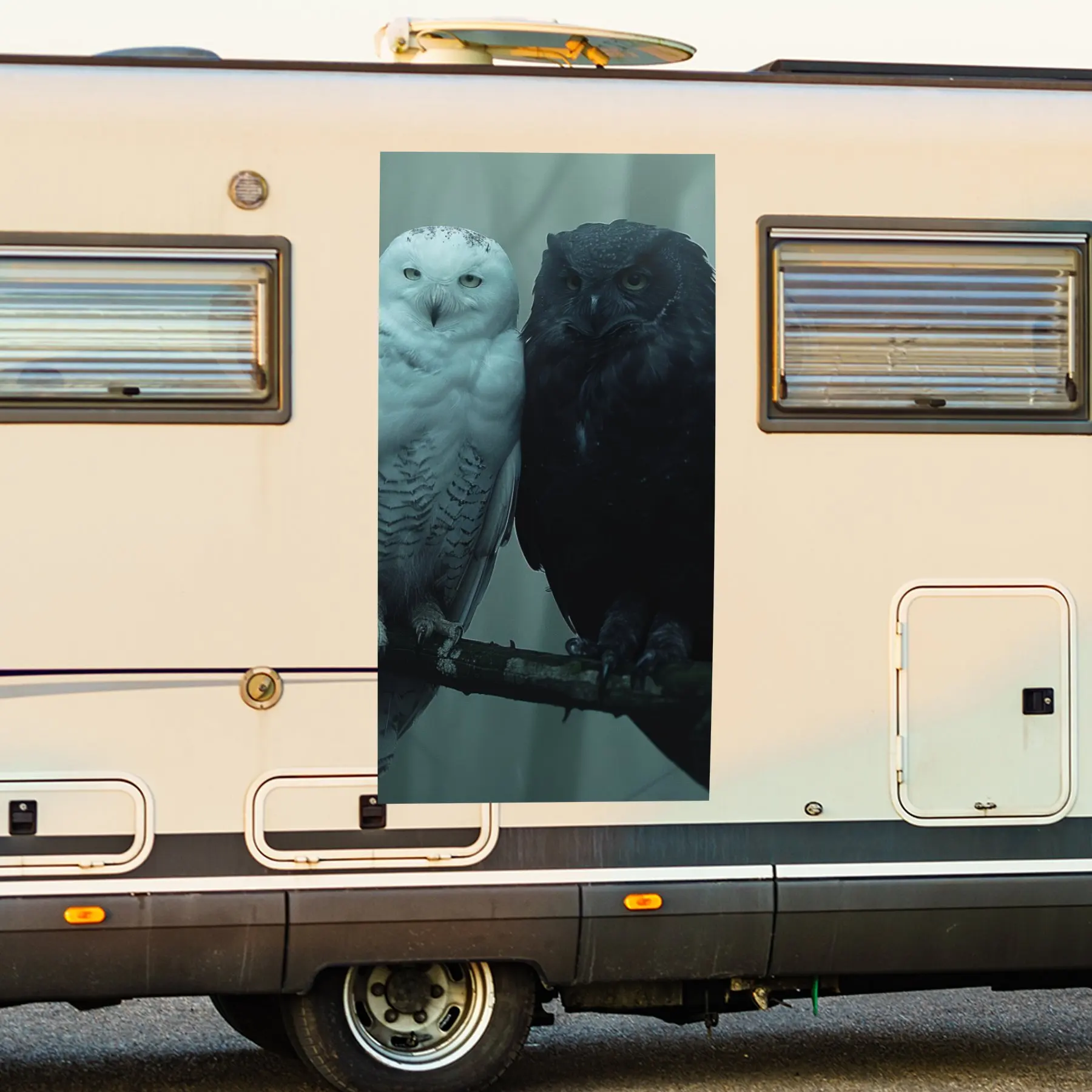 

Мистическая сова, пара наклеек на дверь автомобиля, ПВХ, самоводонепроницаемая палочка, яркие внешние аксессуары для автомобиля, декор, защита подарка для