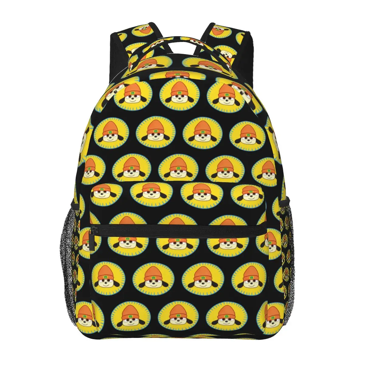 PaRappa The Rapper Patch Backpacks Boys Girls Bookbag Students School Bags Cartoon Kids Rucksack Shoulder Bag Large Capacity