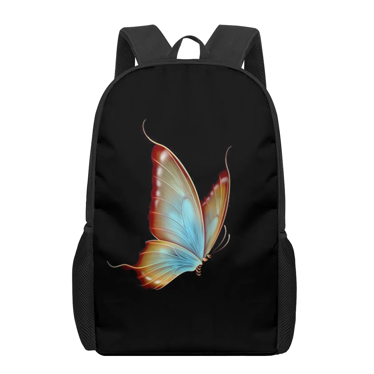 Butterfly Blue Painting Watercolor School Bags for Boys Girls 3D Print School Backpacks Kids Bag Kindergarten Backpack Men Child