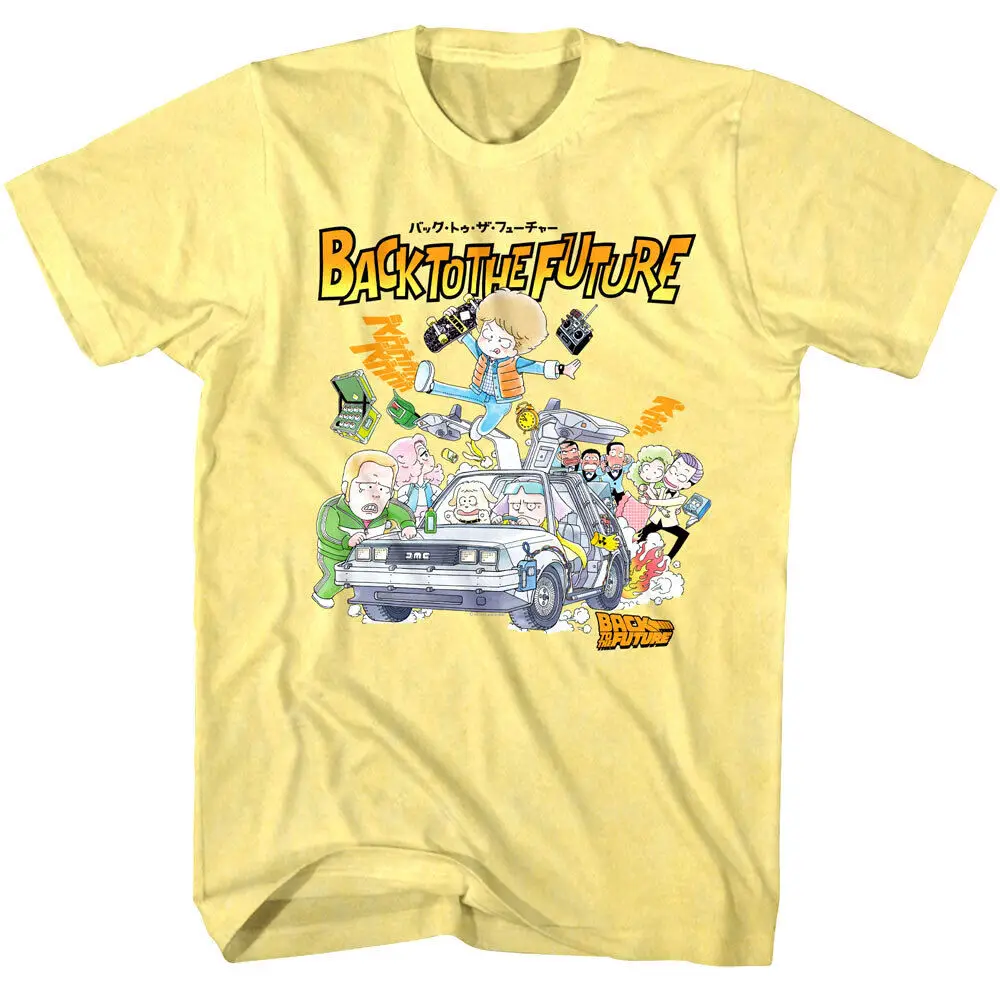 Back To The Future Cartoon Characters In Car Men'S T Shirt Marty Doc Biff