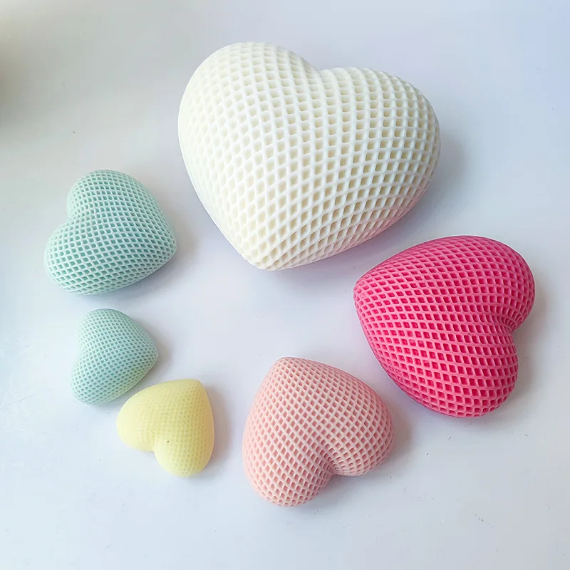 3D Woven Love Silicone Mold Love Heart Resin Candle Mold Mousse Cake Aromatherapy Candle Mould Chocolate Baking Molds Crafts