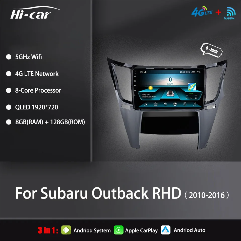 

9Inch Radio for Subaru Outback RHD 2010-2016 Car Stereo 4GLTE+WiFi 2Din Carplay GPS Navigation Multimedia Video Player Head Unit