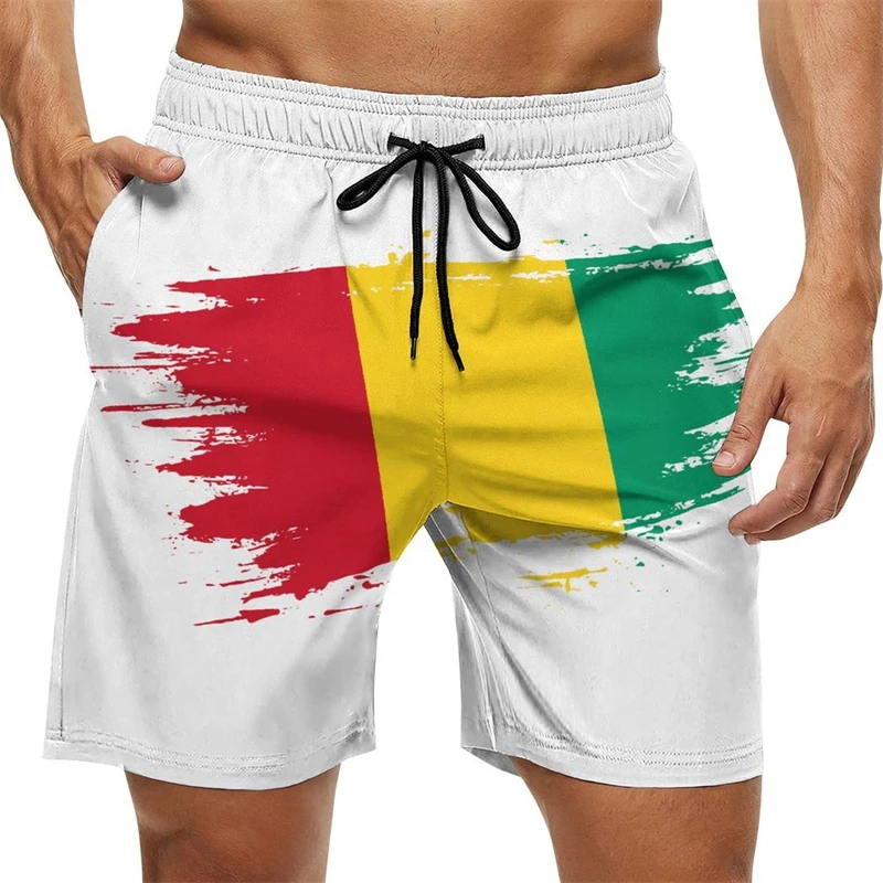 Fashion Haiti Flag Beach Man Shorts Summer Casual Women 3D National Emblem Printed Loose Quick Dry Sport Swimming Shorts Clothes