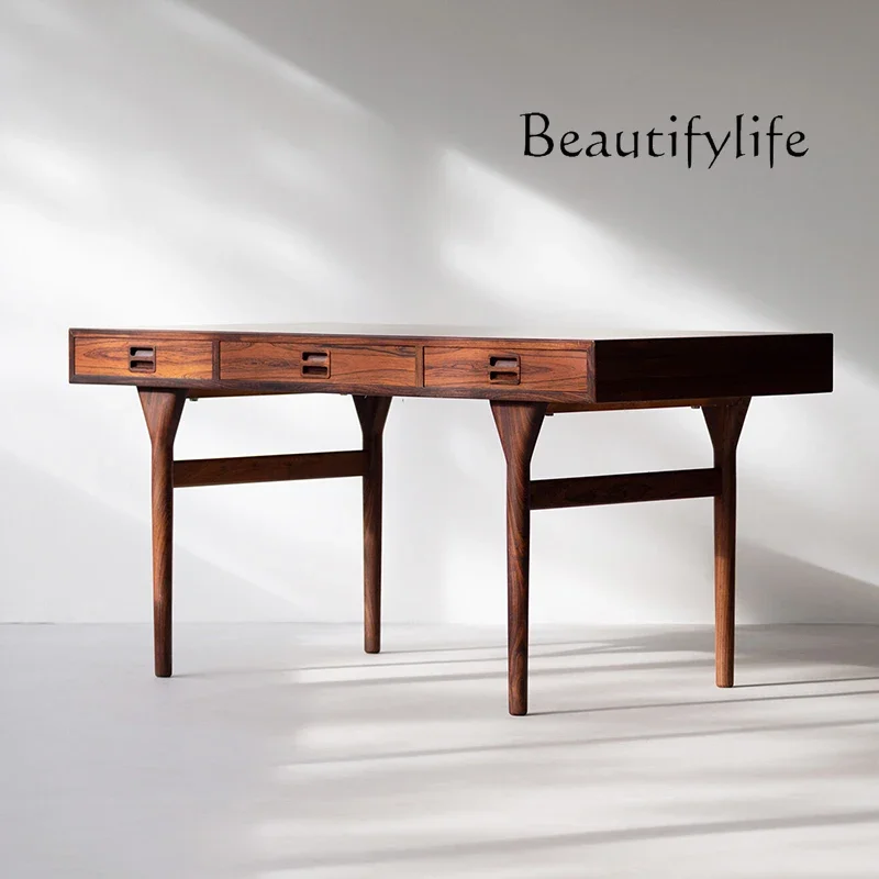 XX Vintage Modern Design Log Desk Cherry Wood Study Storage Drawer Furniture Writing Desk Desk