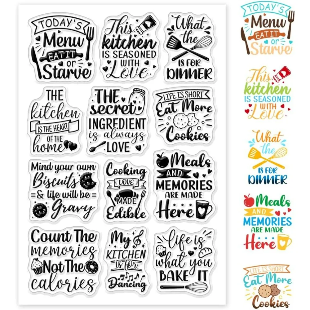 Küche Backen Segen Klare Stempel Worte Text Klare Stempel Süße Backen Silikonstempel für DIY Scrapbooking Fotoalbum