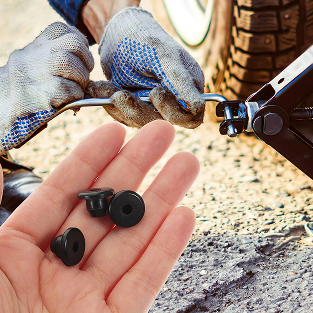 

8pcs Jack Plugs Hydraulic Oil Filler Rubber Bottle Cap Leak Prevention Easy Installation Black Floor Pneumatic Car Lift