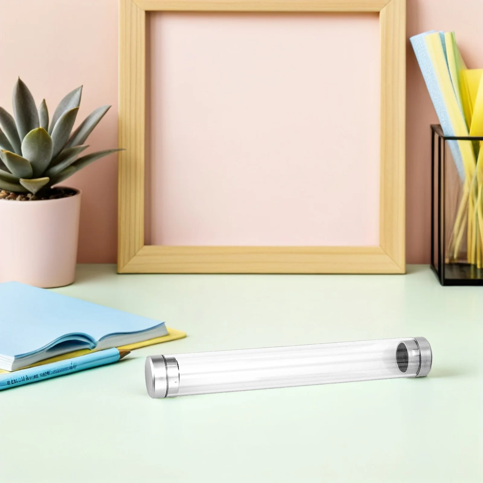 

6pcs Transparent Pen Box Clear Acrylic Pencil Case Storage Holder For Pens Pencils Ballpoint Organizers Display Gift Stationery