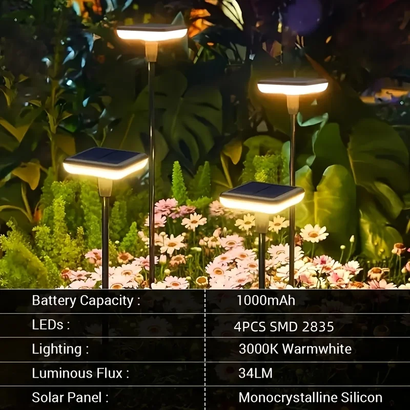 

[ 4/8pcs Solar Path Light ] 4/8pcs Solar Path Light Outdoor, Plastic Semi Buried Garden Lighting, with Detachable Sun Visor, 1000Mah Nickel Battery Power Supply, Suitable for Courtyard Decoration - Up to 12 Hours Automatic On/Off