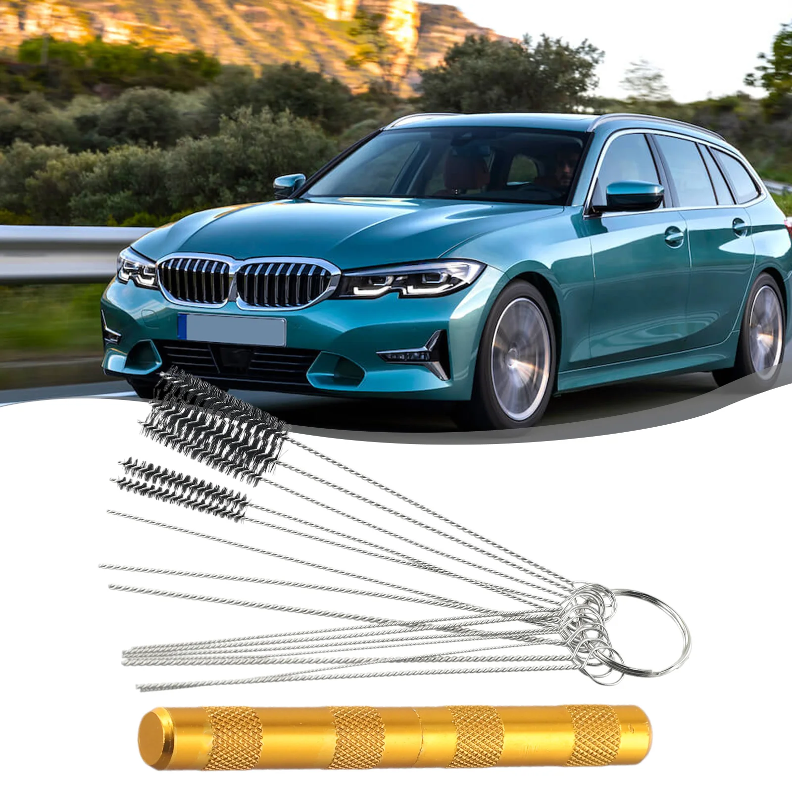 Comprehensive Car Washing Kit Adjustable Windscreen Cleaner Jet Nozzle Tool with 5 Brush Sizes for Optimal Performance