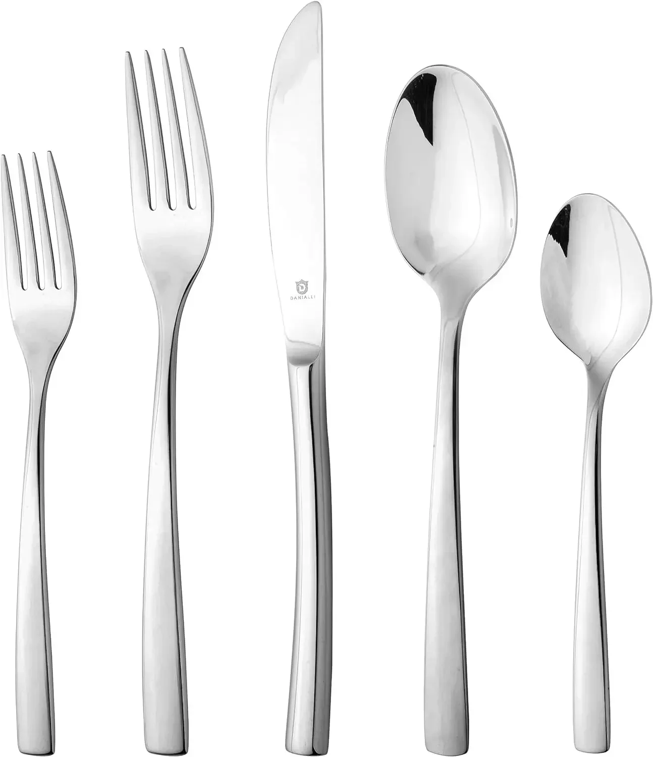 Modern Sleek Silverware Set - 18/10 Stainless Steel Flatware for Elegant Dining, Dishwasher Safe Cutlery Set