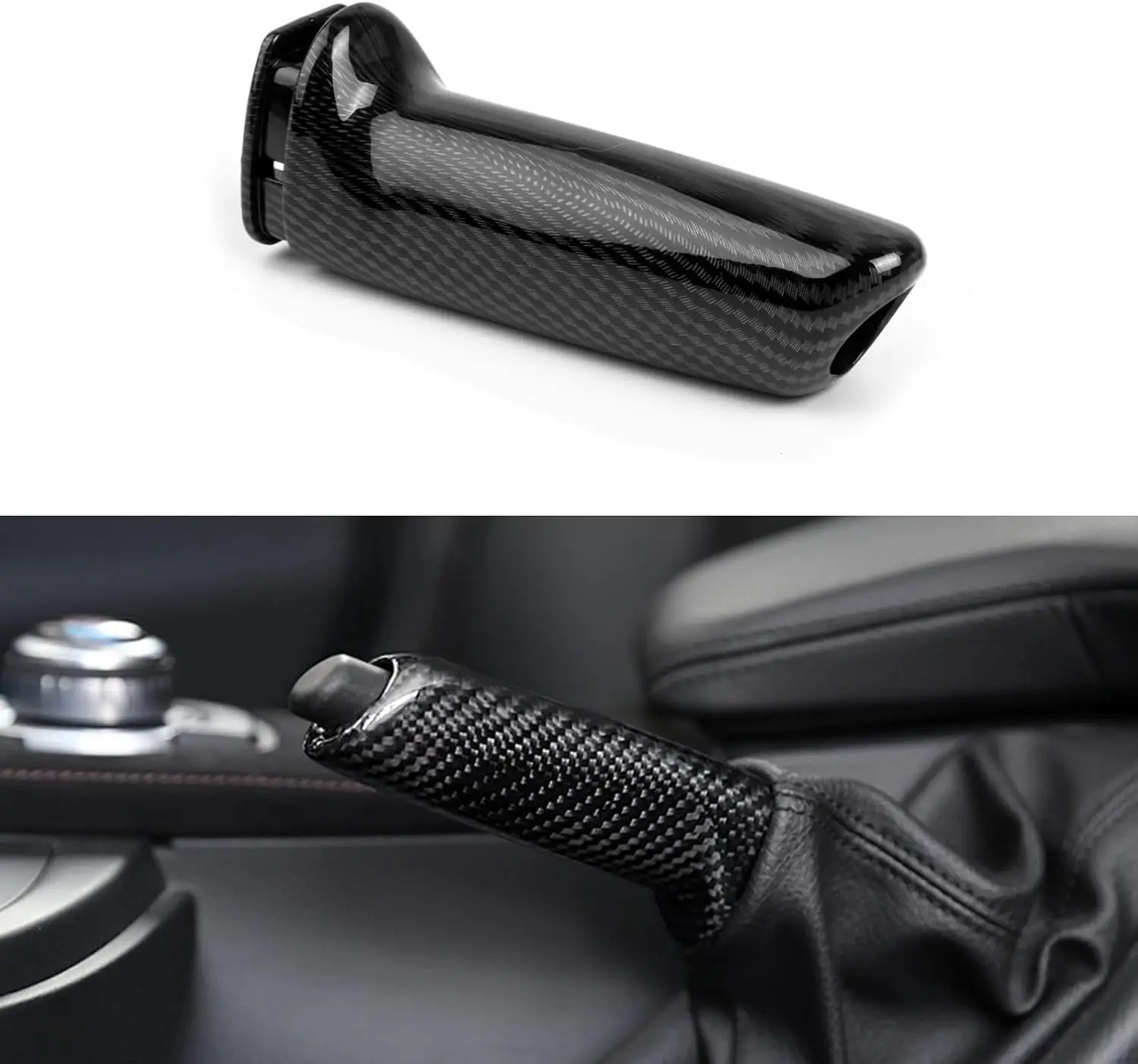 

Car Handbrake Grip Lever Brake Handle Cover, Carbon Fiber Pattern, Compatible For BMW 1 2 3 4 5 M X1 Series F20 F22 F30 E90 F32