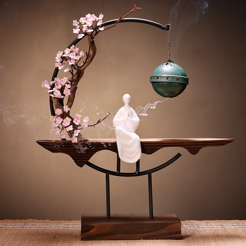 

Backflow Incense Stove Chinese Style Home Living Room Office Hanging Backflow Incense Agarwood Incense Creative Aromatherapy