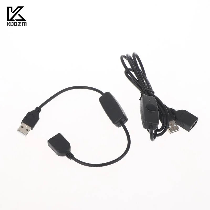 USB Extension Cable With ON OFF Switch LED Indicator For PC USB Fan LED Lamp Data Sync USB 2.0 Extender Cord