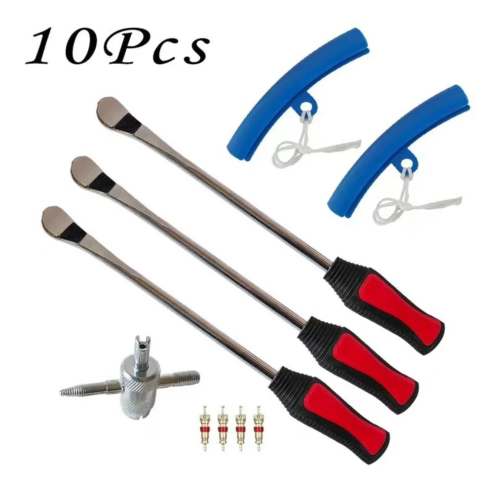 مجموعة رافعة إطارات الدراجات النارية المحمولة مع مقبض مريح، هيكل فولاذي معالج بالحرارة لمهام إصلاح الإطارات