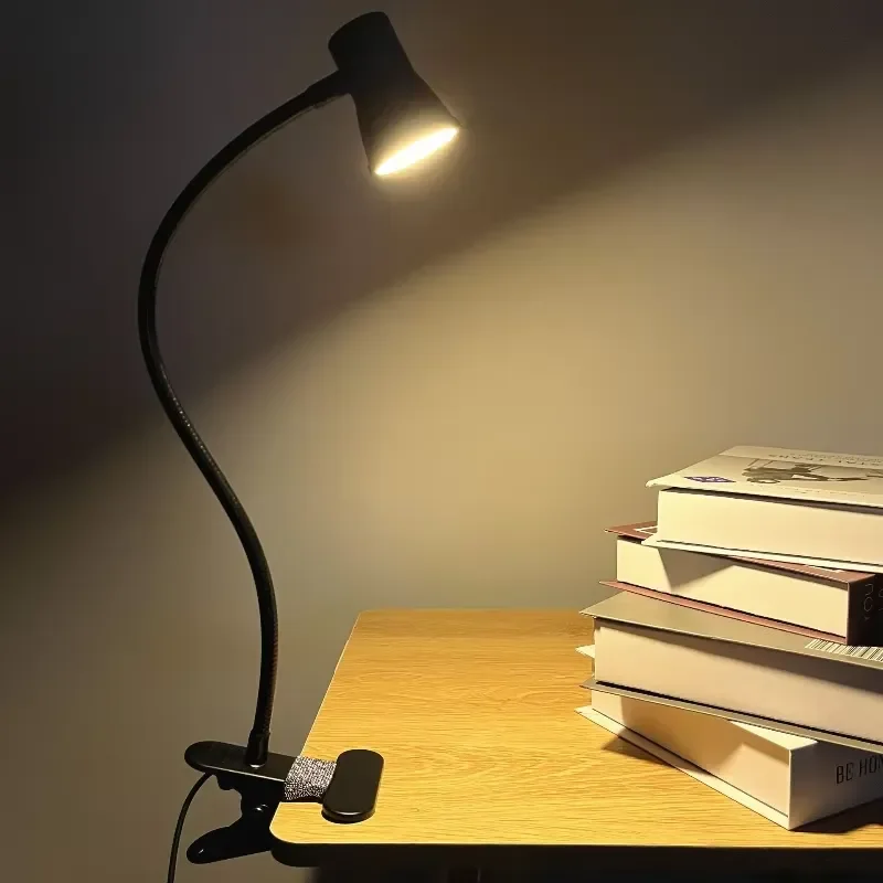 Portable Clip-On Desk Lamp USB LED Desk Lamp Desktop Book Lamp Timed Stepless Dimming Eye Protection Reading Students Study
