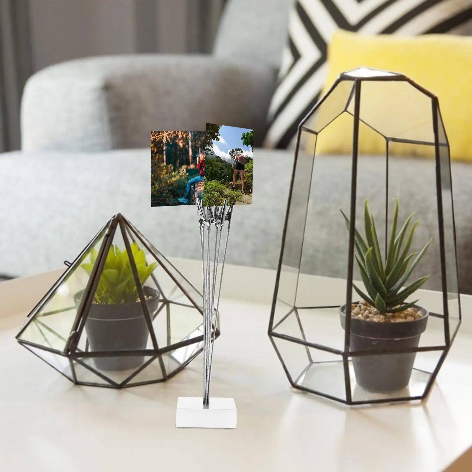 Photo Holder Stand 8 Branch Tree Shape Freestanding Desktop Clip Bracket Picture Display Postcard Note Artwork Holder