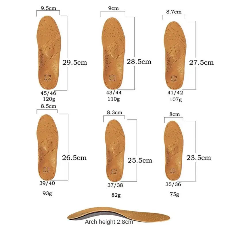 Shoes Sole Leather Orthotic Insoles for Men Flat Feet Arch Support Orthopedic Shoes Sole Insoles for Feet Men Women Corrected