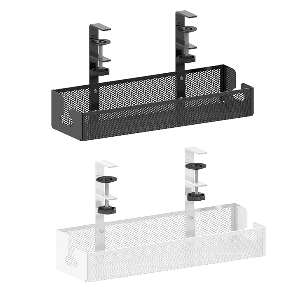 منظم سلك مثبت على المشبك تحت المكتب بدون حامل إدارة أسلاك الحفر منظم سلك سلك لإدارة شرائط الطاقة للكابلات #2