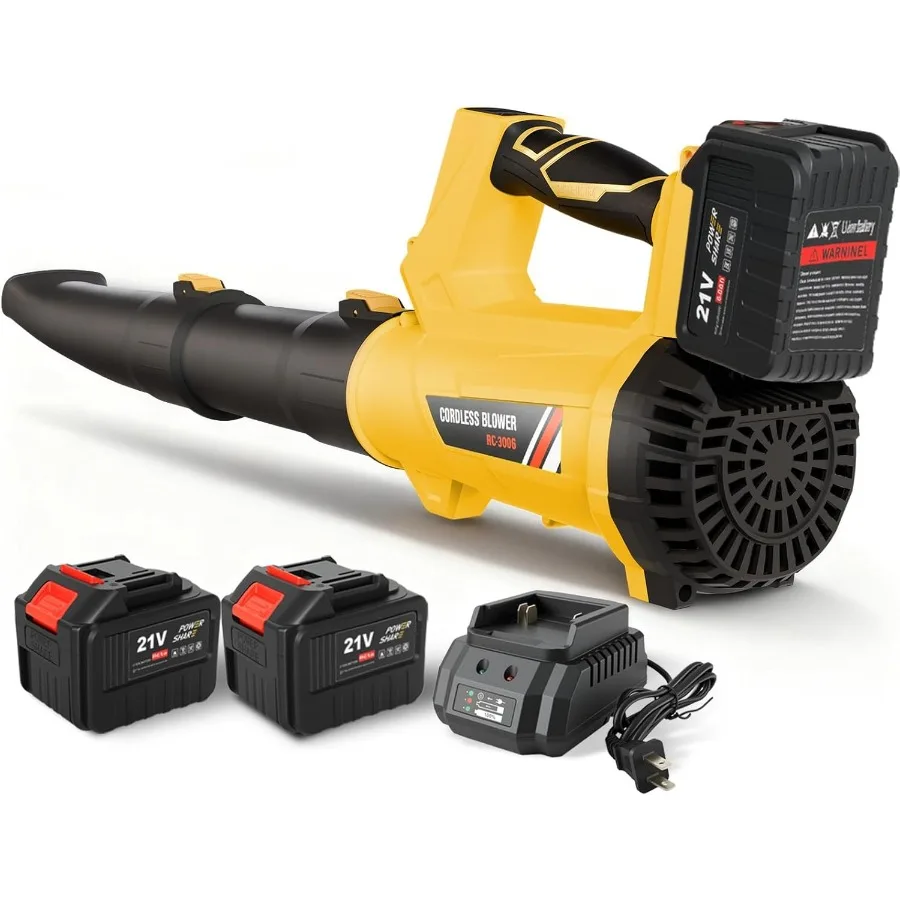 

Беспроводная электрическая воздуходувка для листьев с питанием от аккумулятора, 2 аккумуляторами 6,0 Ач и зарядным устройством, 6 режимов скорости, поток воздуха 650 куб. футов в минуту, 280 миль в час.