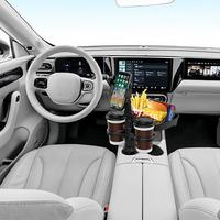 3-in-1 Detachable Car Cup Holder Tray With Expandable Table And 360° Rotation – Sturdy Design For Road Trips