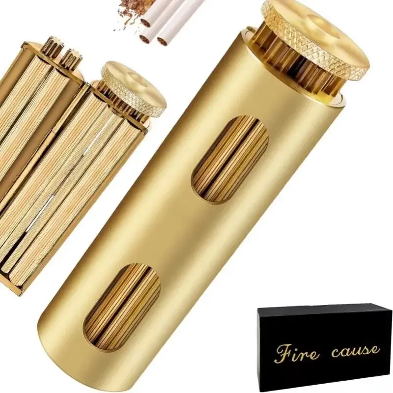 

Solid Brass Cigarette Rolling Machine 70MM Manual Tobacco Roller Retro Antique Style Heavy Handmade Mechanical Rollie Gift