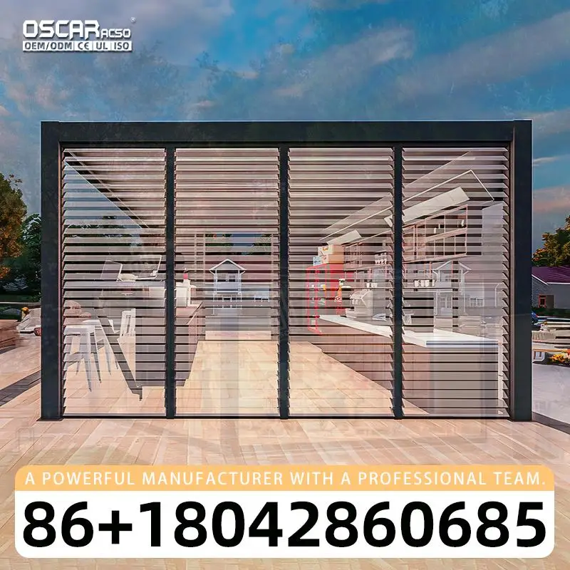 Outdoor Waterproof Electric Lighting Motorized Pergola for Garden Patio Backyard pergola