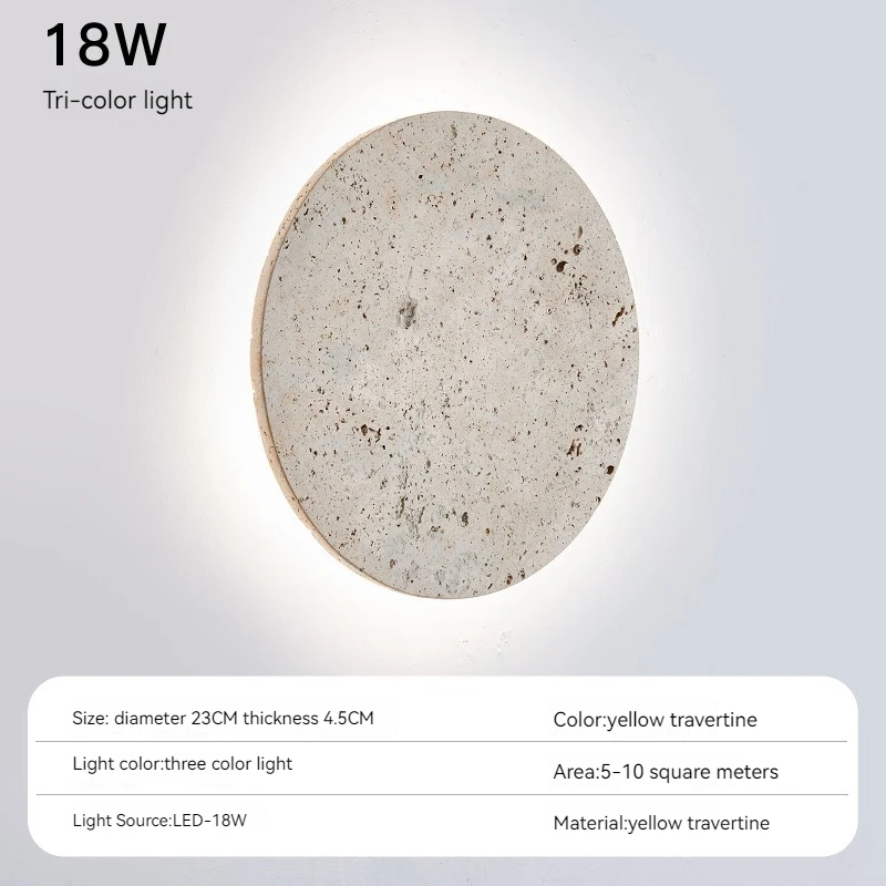 Imagem -03 - Vintage Round Shape Interior Led Wall Lights Decoração de Pedra Natural Quarto Bedside Sconce Iluminação Doméstica Wandlamp