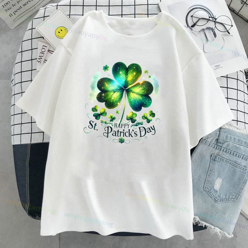 Y2k Hot Sale Lucky  I Love ST Patricks Day Graphic Pattern T Shirt Men Women 100% Cotton Tee Shirt Short Sleeve Tops Streetwear