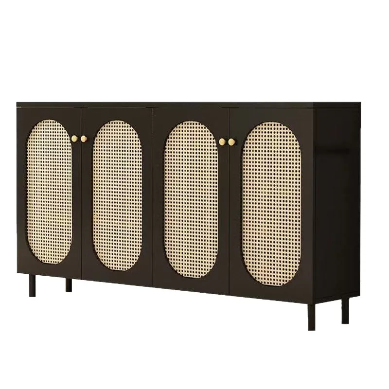

French rattan shoe cabinet integrated locker storage home shoe rack simple door large capacity home against the wall entrance