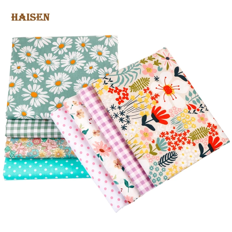 Printed Twill Cotton Fabric,Delicate Floral Patchwork Set Series,For DIY Baby&Child's Sewing Quilting Material Cloth40x50cm,8pcs