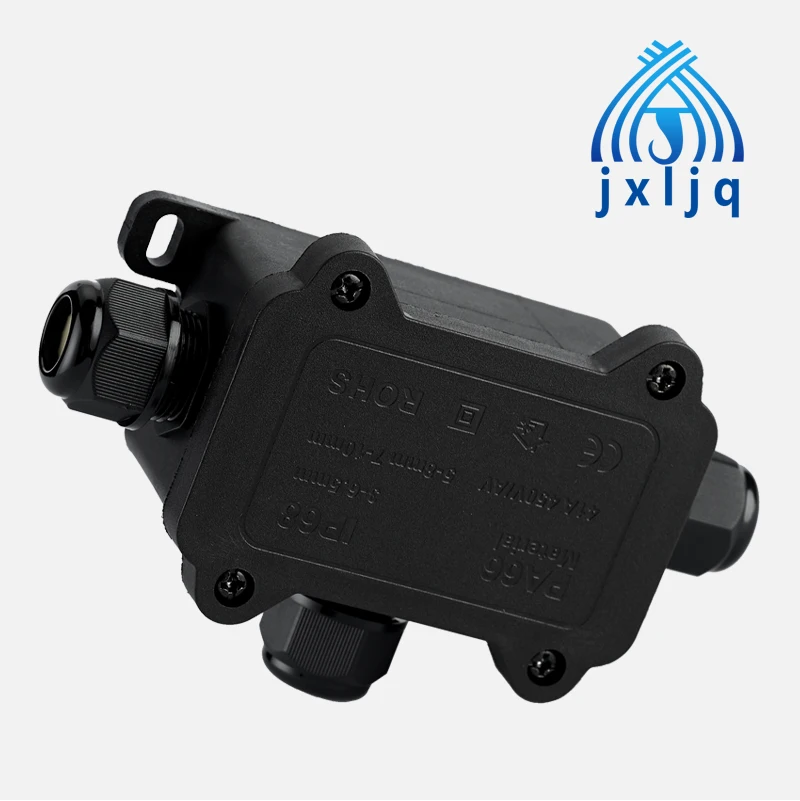 1PCS Black 5-8mm 9-12mm Waterproof Electrical IP68 2 way 3 Way External CableJunction Box