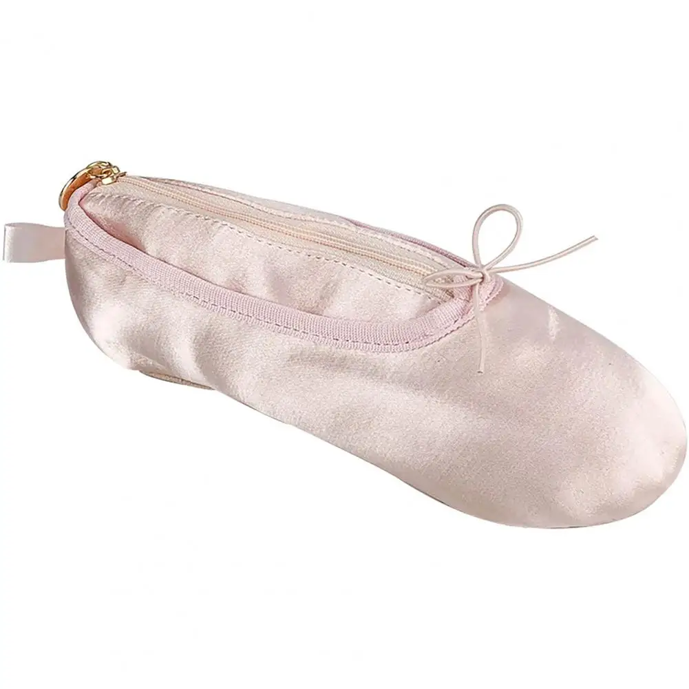 Dancing Shoe Shape Pencil Holder Satin Pencil Case Waterproof Ballet Shoe Storage Bag Capacity Pencil Case Cosmetic Pouch