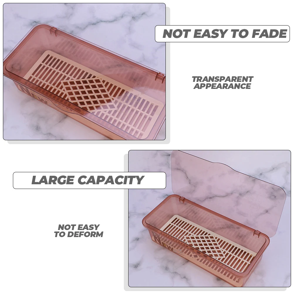 

3Pcs Premium Utensil Storage Containers With Drain Design For Chopsticks And Tableware Organization