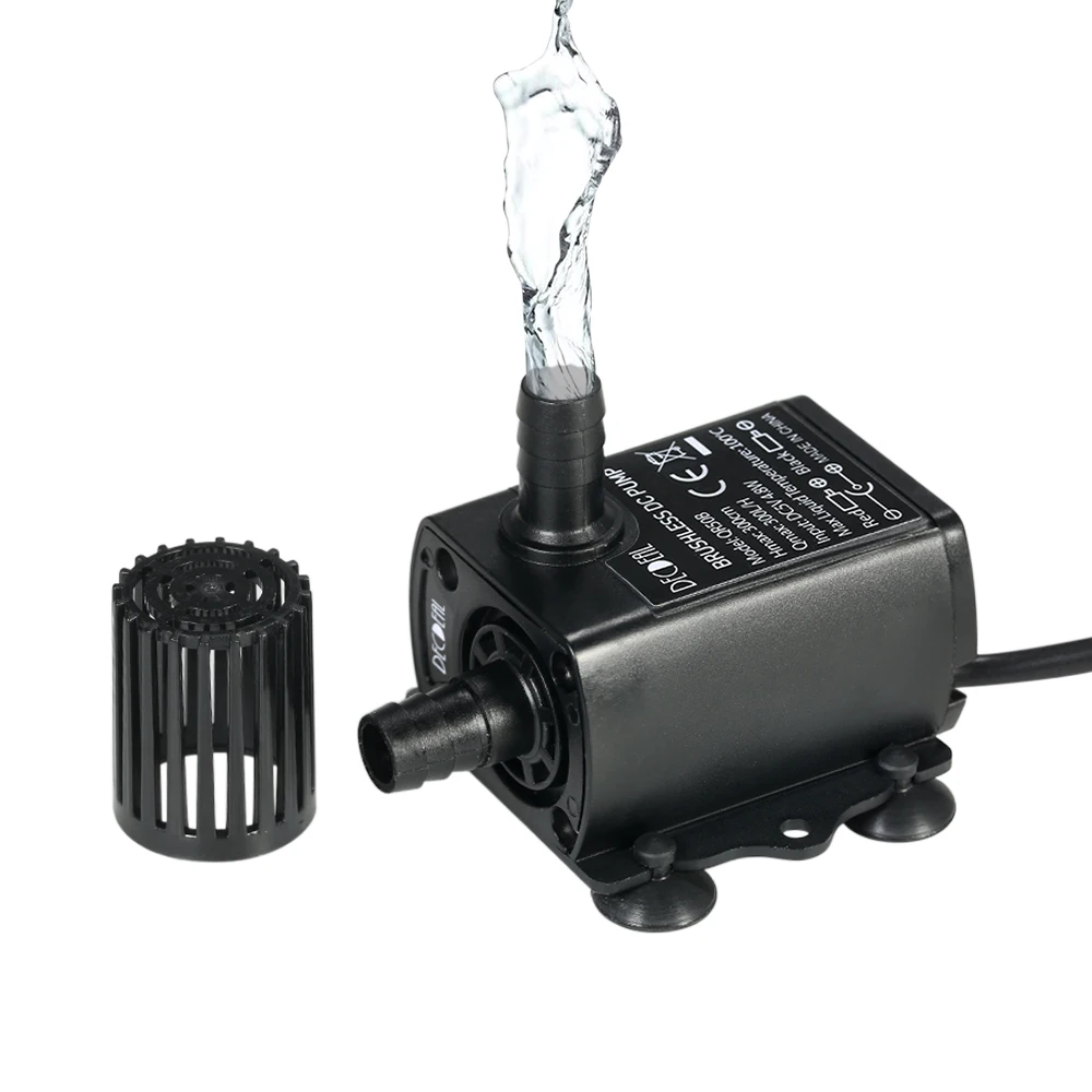 USB DC5V 4 8W Ultra quiet Mini Brushless Water Pump Waterproof Submersible Fountain Aquarium Circulating 300L