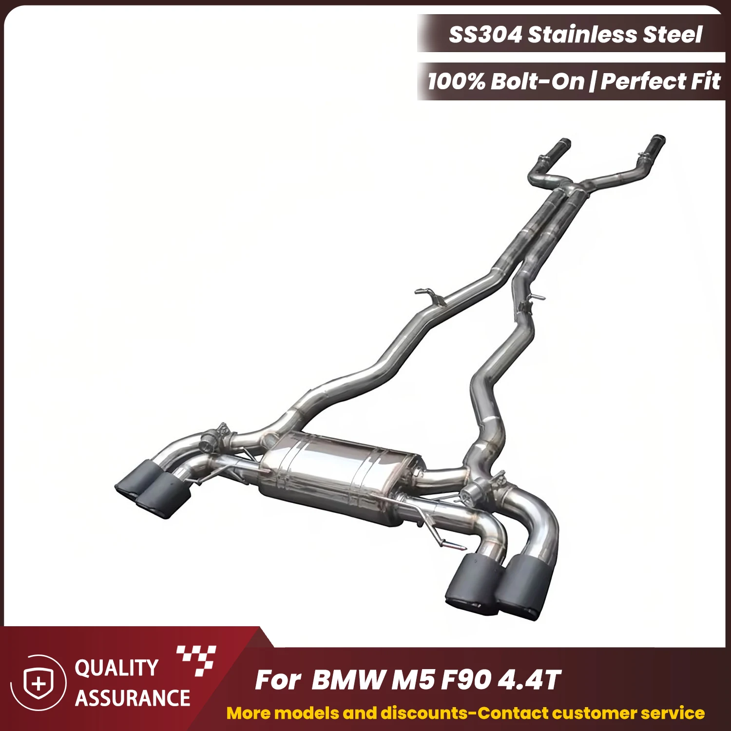 

Performance Boost Aggressive Supercar Sound ECCF SUS304 Catback Exhaust for BMW M5 F90 4.4T