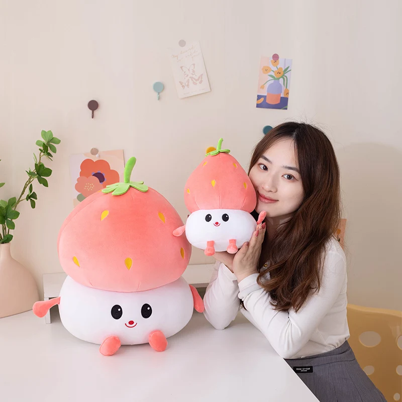 Super Soft Kawaii Basketball Strawberry DollsCartoon Toys Expression Fruit  Funny Girls Boys Birthday Gifts Pillow Home Decor