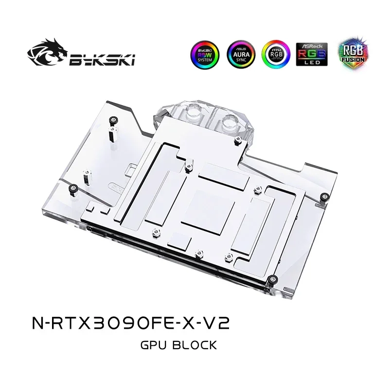 Imagem -03 - Bykski-bloco de Resfriamento para Água Rtx3090 com Placa Gráfica Vga e Rgb para Nvidia Rtx3090